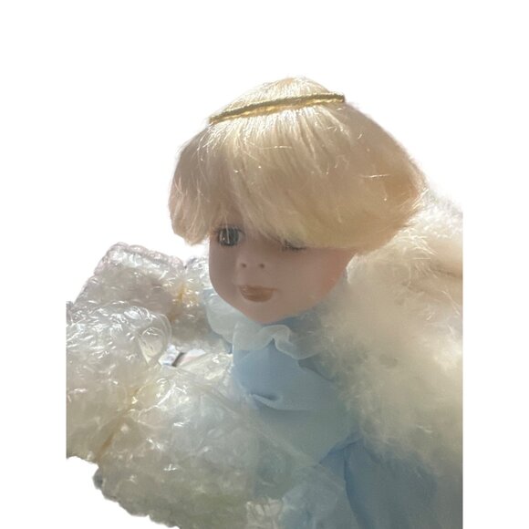 Cathy Collection limited edition Porcelain Baby Angel Hanging Cherub Blue - Picture 3 of 9